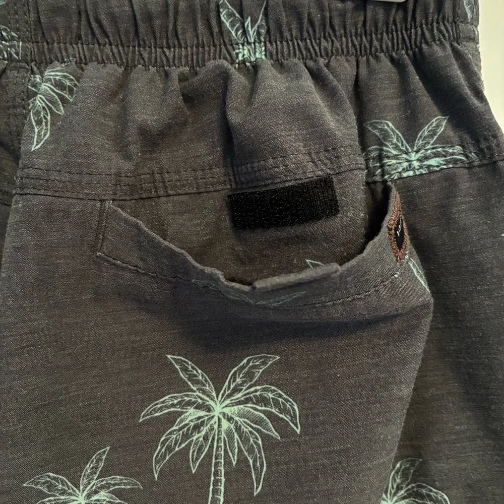 Rip Curl Boys Laydays Palm Trees Swim Trunks Gray Size 10/S